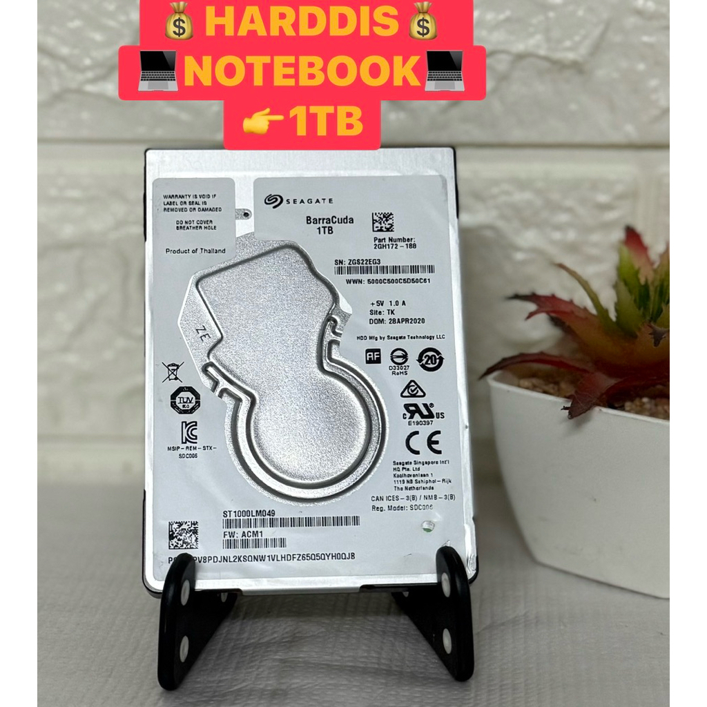 HDD SEAGATE 1TB 2.5"  :  HARD DISK NOTEBOOK SATA-III 1TB 2.5" มือสอง สุขภาพดี