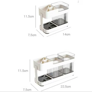 ที่วางยาสีฟัน เรียบง่ายที่แขวนแปรงสีฟัน ที่วางแปรงสีฟัน ชั้นวางของในห้องน้ำ แถมฟรีแก้วน้ำ