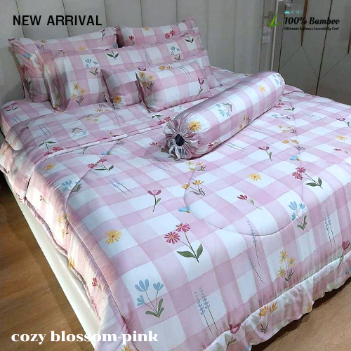 At Bed ชุดผ้าปูและผ้านวม Bamboo 1000 เส้นด้าย ลาย Cozy Blossom Pink thumbnail 3