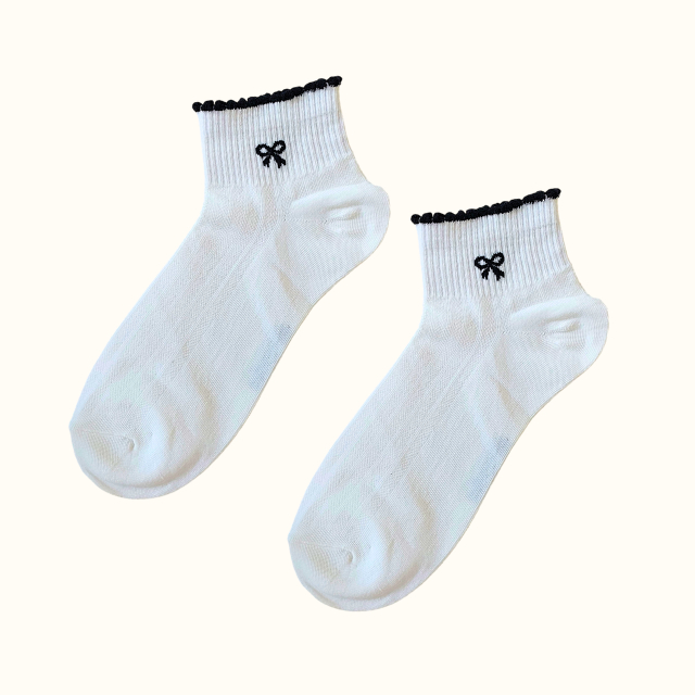 🖤⚪ ถุงเท้าข้อสั้น โทนขาวดำแมชกับชุดง่าย คอลเลคชั่น “Black Spot” ⚪🖤 - รูปที่ 4