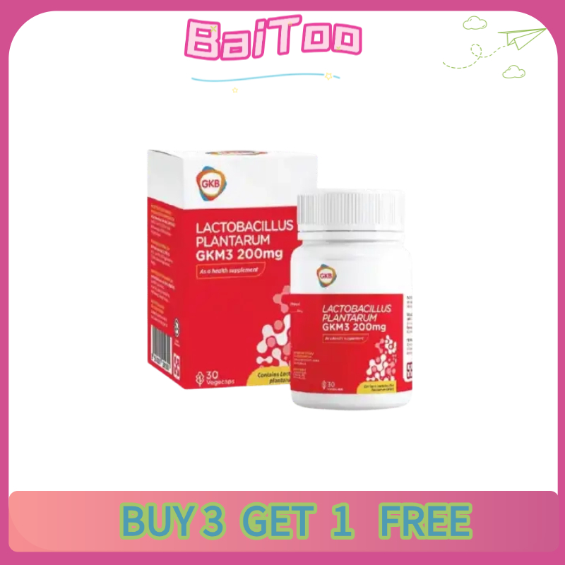 【ซื้อ 3 ส่ง 1】 GKB Lactobacillus Plantarum GKM3 200mgโปรไบโอติก(2x30's)