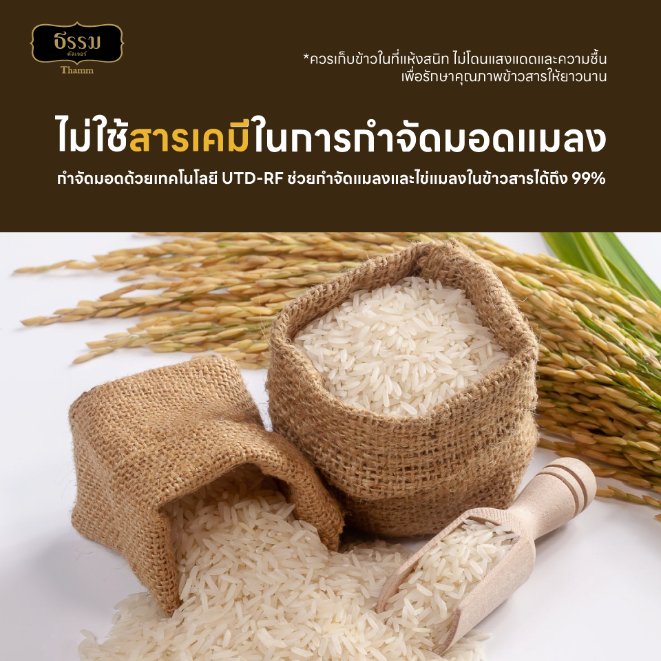 ธรรม ข้าวหอมมะลิเชียงราย คุณภาพคัดพิเศษ 100% ขนาด 5 กก. แพ็ค 4 ถุง - รูปที่ 3