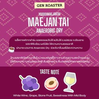 เมล็ดกาแฟคั่วอ่อน แม่จันใต้ หนึ่งยอดดอย Process Anaerobic Dry : Light Roast