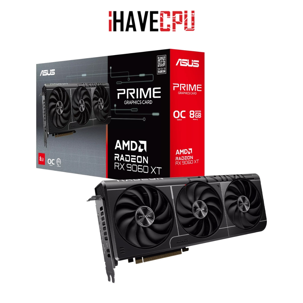 การ์ดจอ (vga) iHAVECPU ASUS PRIME RADEON RX 9060 XT O8G - 8GB GDDR6 (PRIME-RX9060XT-O8G)