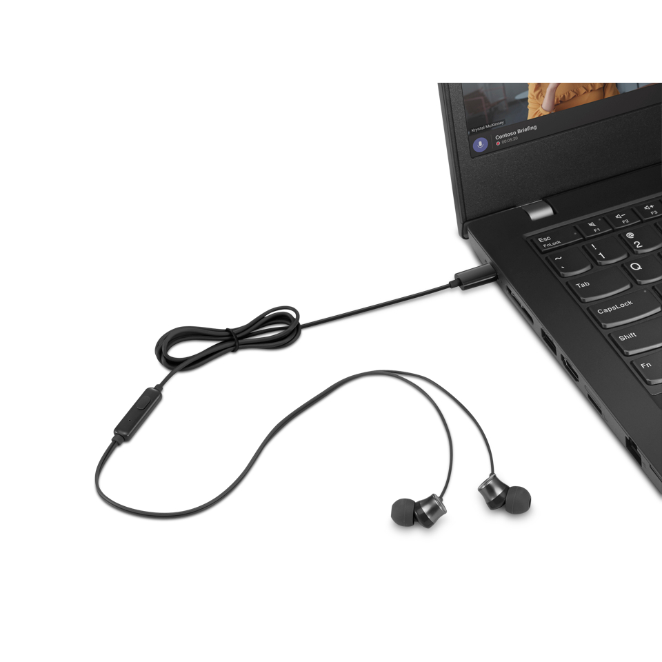 Lenovo USB-C Wired In-Ear Headphones หูฟังแบบอินเอียร์ชนิดมีสาย USB-C  4XD1J77351