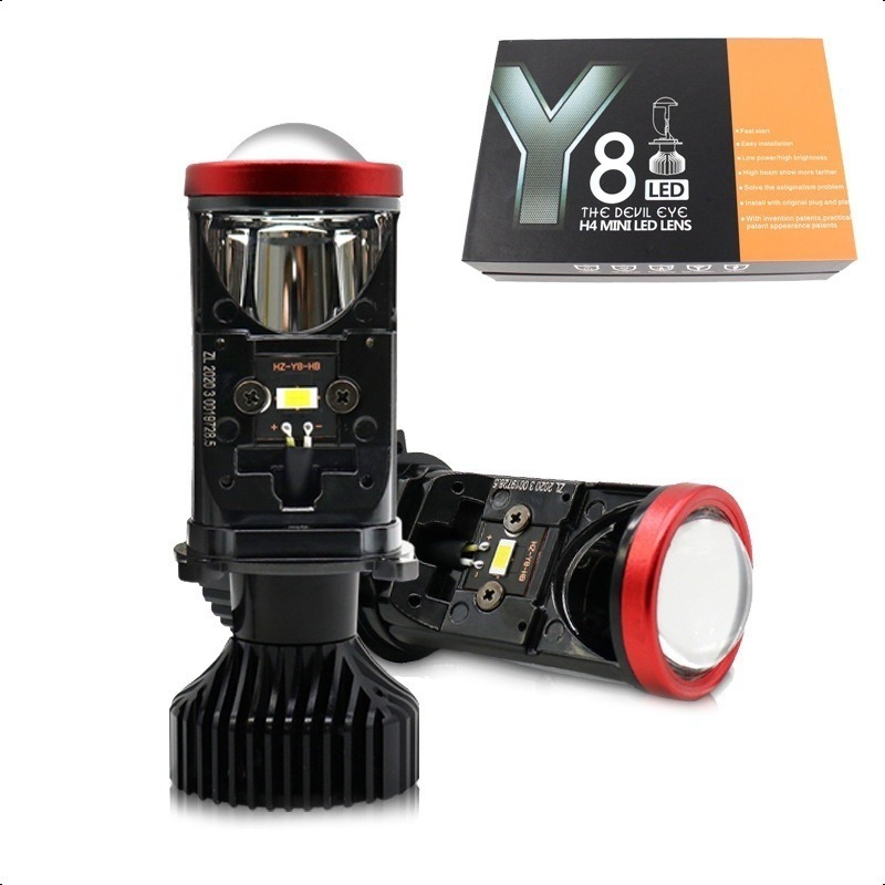 หลอดไฟหน้า LED Y8 H4 คัทออฟคม ไม่แยงตา สำหรับรถยนต์ 1 คู่