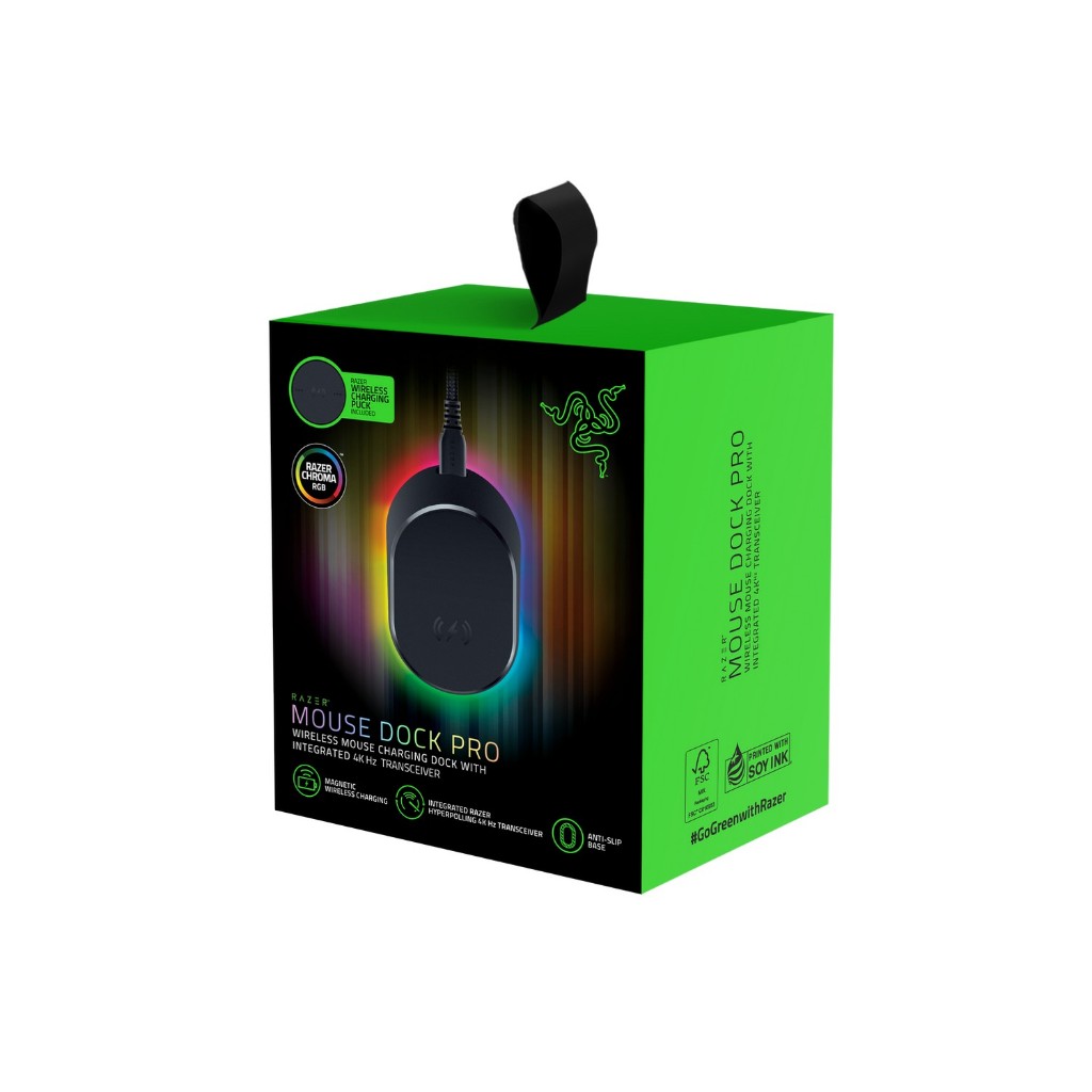 Razer Mouse Dock Pro - แทนชาร์จเมาส์ไร้สาย และตัวรับสัญญาณ 8K Hz