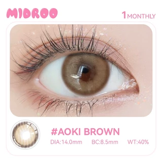 Midroo（new~） 【0°~-400°】 คอนแทคเลนส์ลาย🌲 Aoki/Apex🌴 Brown/Grey/Green-14.2mm สวยมากตาโต Monthly【COD】