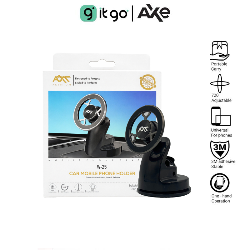 Axe ขาตั้งโทรศัพท์ ที่ติดรถยนต์ จับโทรศัพท์ มีMagnetic แม่เหล็กดูดแน่น AXT W-25