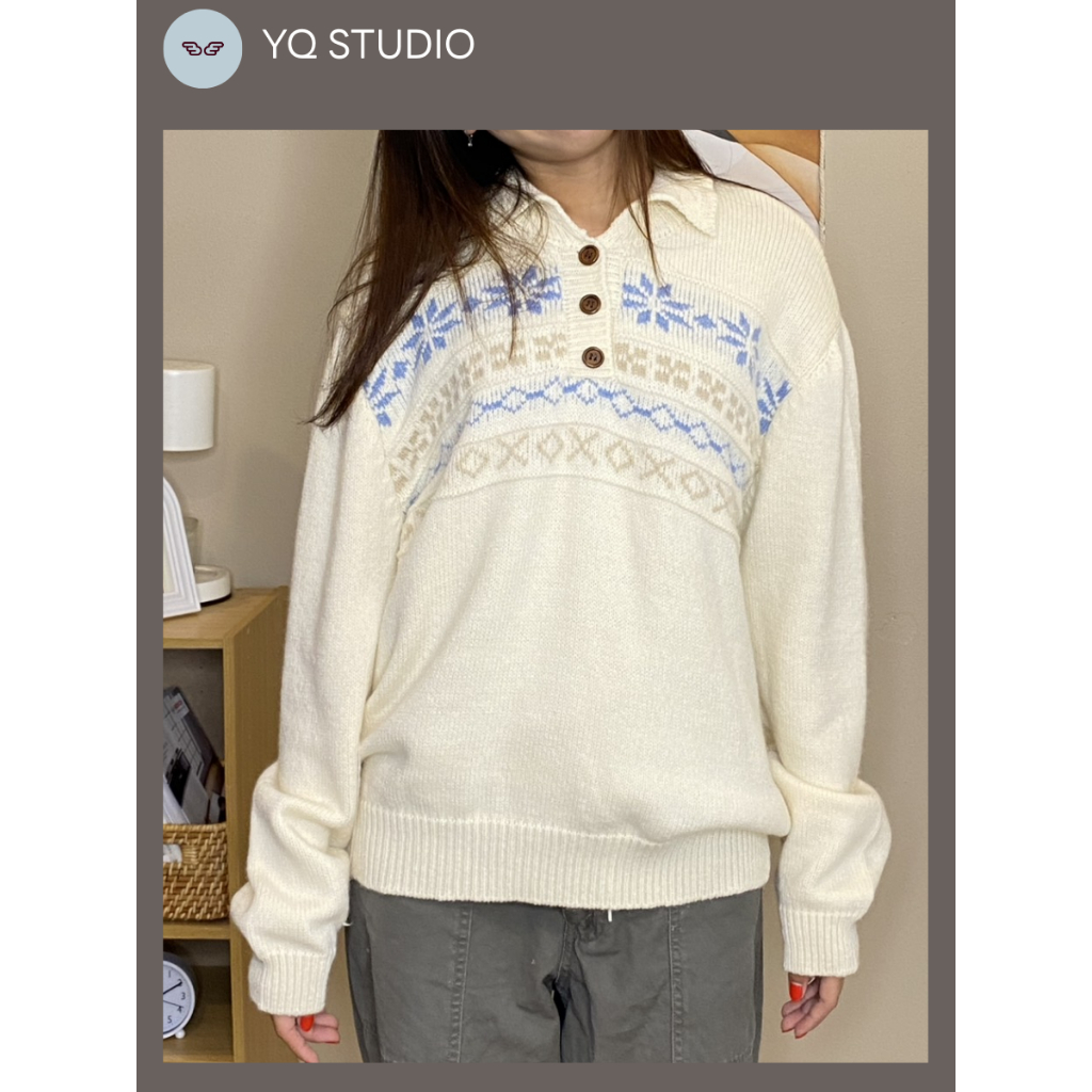 MG775 YQ KOREAN SHOP Carol สเวตเตอร์ลาย โบฮีเมี่ยน