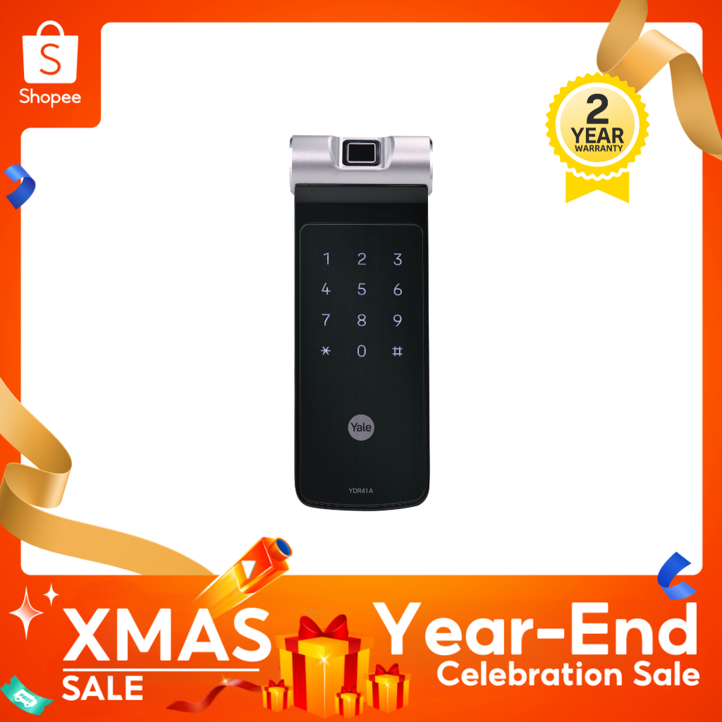 YALE YDR41A Sliding Lock เครื่องล็อคดิจิตอลแบบสแกนลายนิ้วมือ แบบหน้าจอสัมผัส