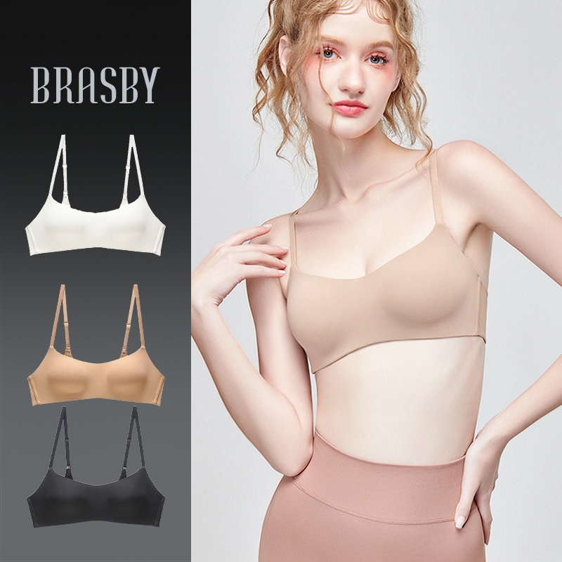 🎉Brasby🎉เสื้อชั้นในผู้หญิง บราไร้โครง ชุดชั้นในไร้ตะเข็บ เนื้อผ้าบางเบาใส่สบาย สายปรับระดับได้ ผ้าไร้ตะเข็บ สัมผัสนุ่ม