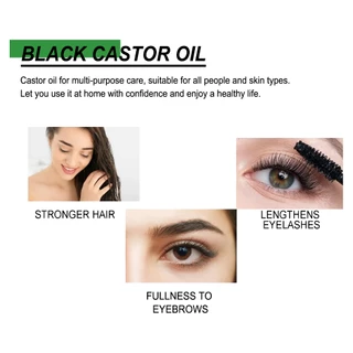 OUHOE น้ำมันละหุ่ง castor oil 100% น้ำมันละหุ่งดำ เซรั่มปลูกผมดก เร่งผมยาว ขนตายาว ขนตาหนา ใช้ได้ทั้งผม ขนตา คิ้ว