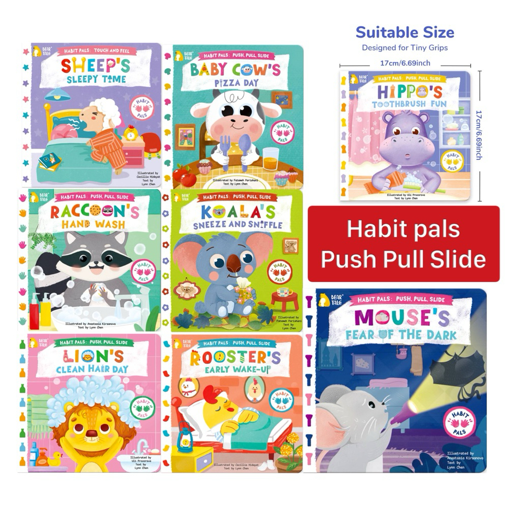 BEAR TALE หนังสือนิทานสำหรับเด็ก สร้างนิสัยที่ดี Board book เลื่อนขยับ push pull slide book หนังสือภาษาอังกฤษสำหรับเด็ก