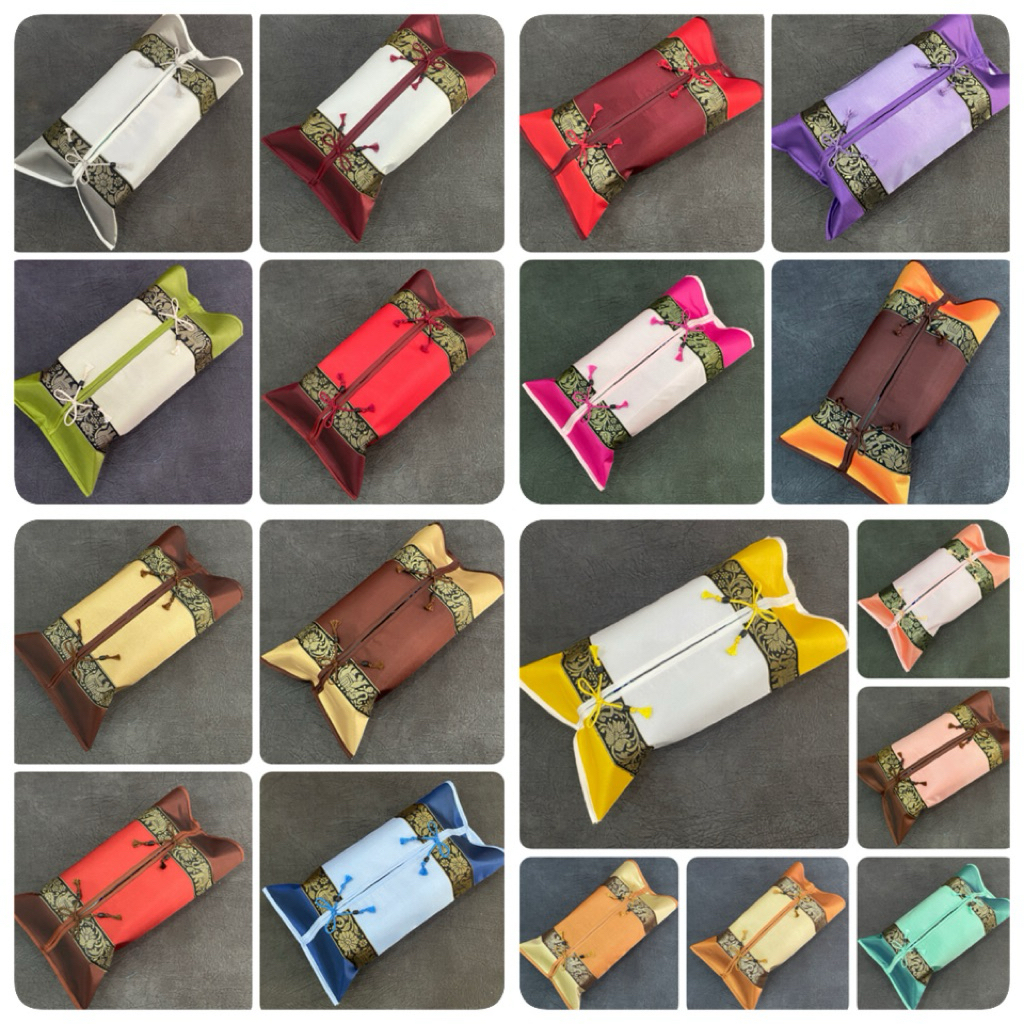 ปลอกใส่กล่องกระดาษทิชชู่ ลายคาดช้าง ขนาด 22x37 ซม. สำหรับใส่กล่องทิชชูแบบยาว *อ่านรายละเอียดก่อนกดสั่งซื้อ