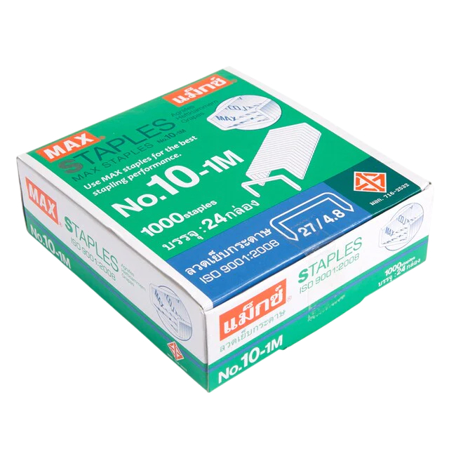 (24 กล่อง) MAX ลวดเย็บกระดาษ ลูกแม็ก เบอร์10-1M ลวดแม็ค แม็กเบอร์10