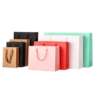 10 ใบ Kraftpaper หลายขนาด หนาขึ้น แข็งแรงขึ้น ถุงของขวัญ, ถุงกระดาษคราฟท์, ผู้หญิง, ถุงช้อปปิ้ง, วันหยุดของขวัญ，พร้อมส่ง