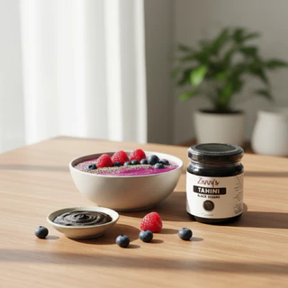 ทาฮินีดำจากงาดำ 100% | Black Sesame Tahini | สูตรต้นตำรับ ไม่มีสารเติมแต่ง | แคลเซียมและธาตุเหล็กสูง | Zivvy's