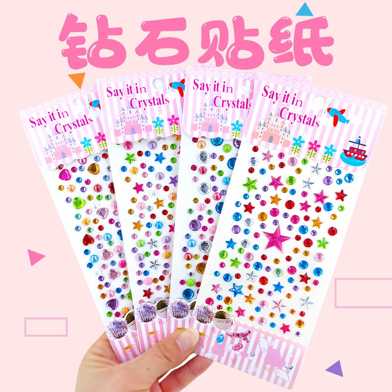 สติกเกอร์อะคริลิก สติกเกอร์เพชรคริสตัลอะคริลิก สติกเกอร์ตกแต่งสำหรับ งานประดิษฐ์ DIY มีกาวในตัว