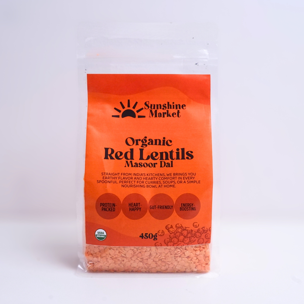 Sunshine Organic Red Lentils Masoor Dal | ถั่วเลนทิลออร์แกนิค 450g