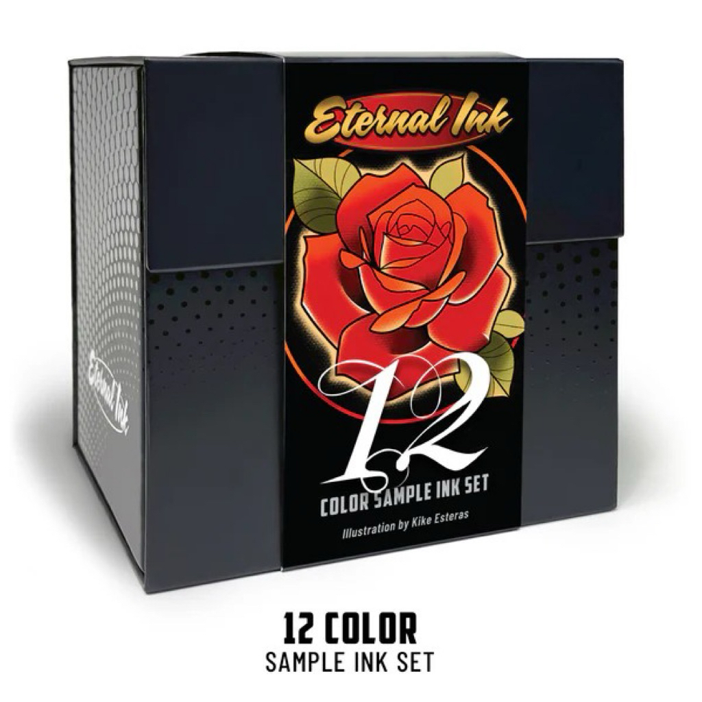 เซ็ตหมึกสัก Eternal 12 สีพื้นฐาน Eternal Ink 12 Color Sample Ink Set