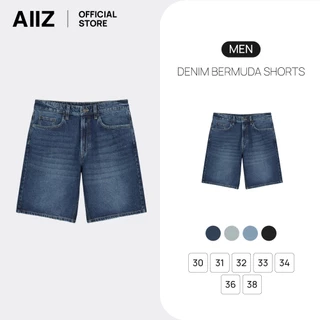 AIIZ กางเกงยีนส์ผู้ชายขาสั้นทรงขาตรง AIIZ Men's Denim Bermuda Shorts