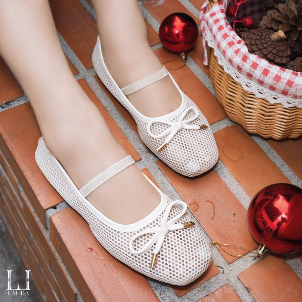 【LALIDA SHOES】 Women Shoes รองเท้าส้นแบนผู้หญิง รองเท้าส้นแบนตาข่ายผู้หญิง รองเท้านิ่มๆใส่สบาย ดีไซน์ระบายอากาศได้ดีใส่ส