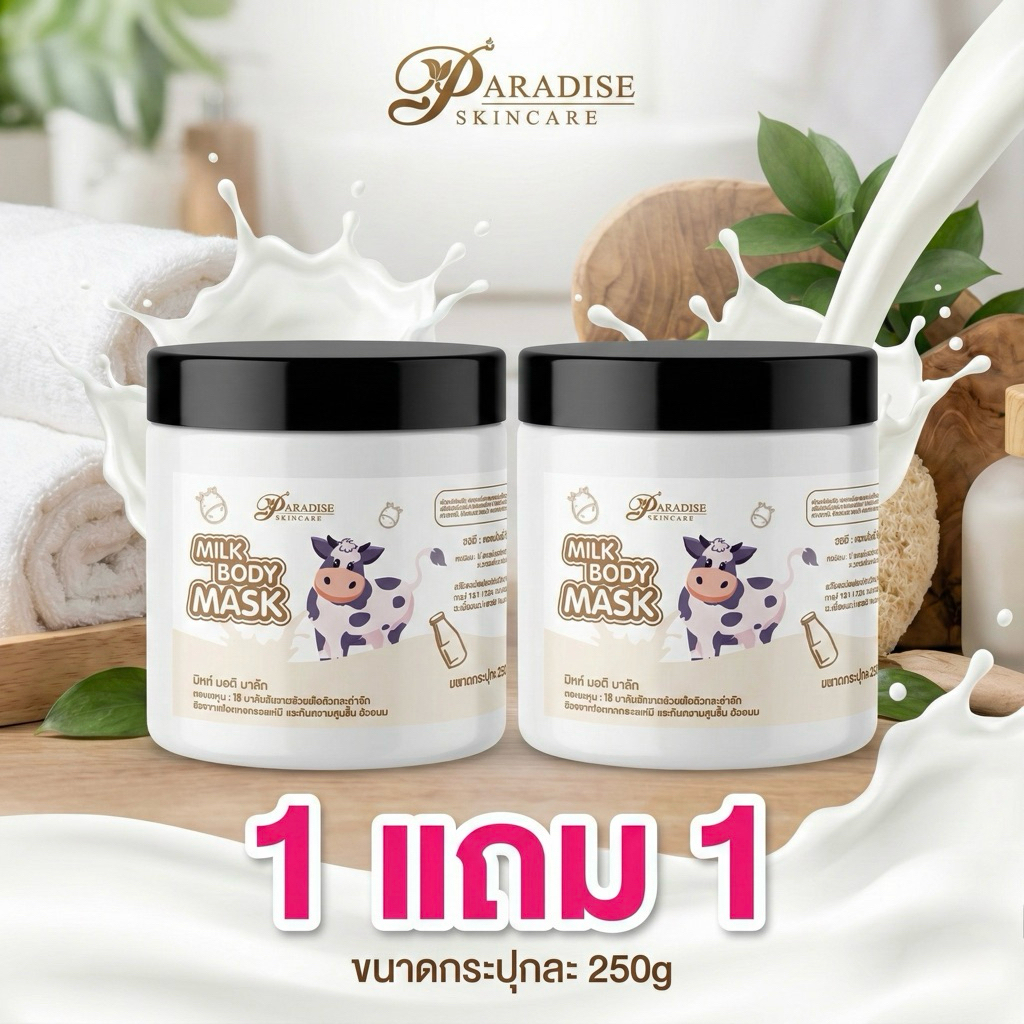 1แถม1 พอกนมสด250กรัม(มิลค์บอดี้มาส์ก)