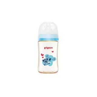 Pigeon พีเจ้น ขวดนมคอกว้างสีชา PPSU ลาย MOMLOVE 5ออนซ์ และ 8ออนซ์ แพ็คคู่