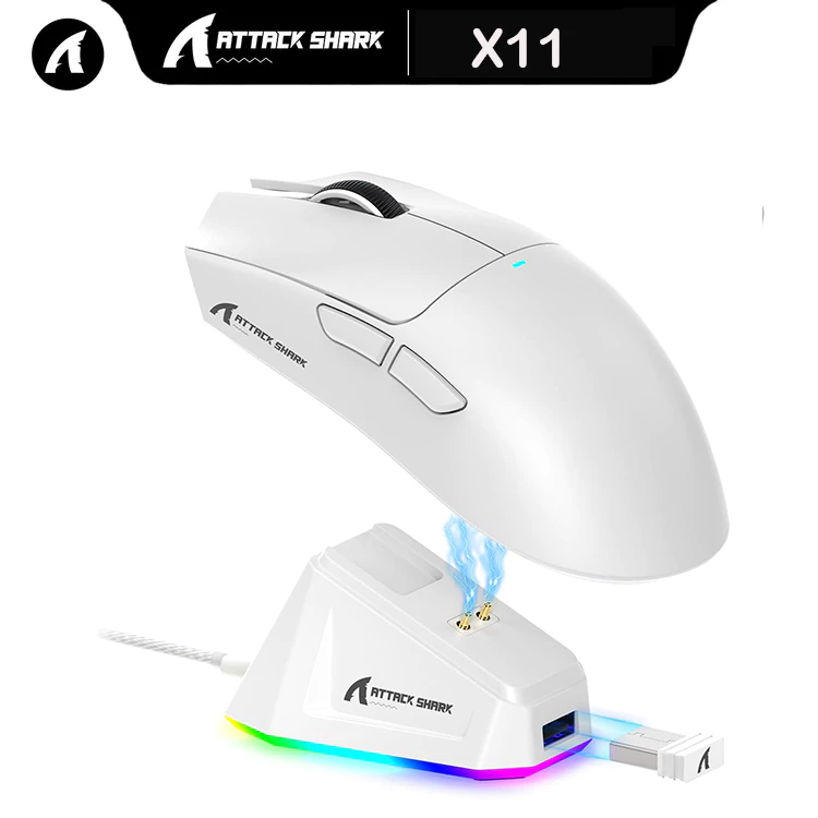 ⚡พร้อมส่งจากไทย⚡Attack Shark X11 เมาส์บลูทูธไร้สาย PAW3311 เมาส์สำหรับเล่นเกม 3โหมด บลูทูธ 2.4G Type-C