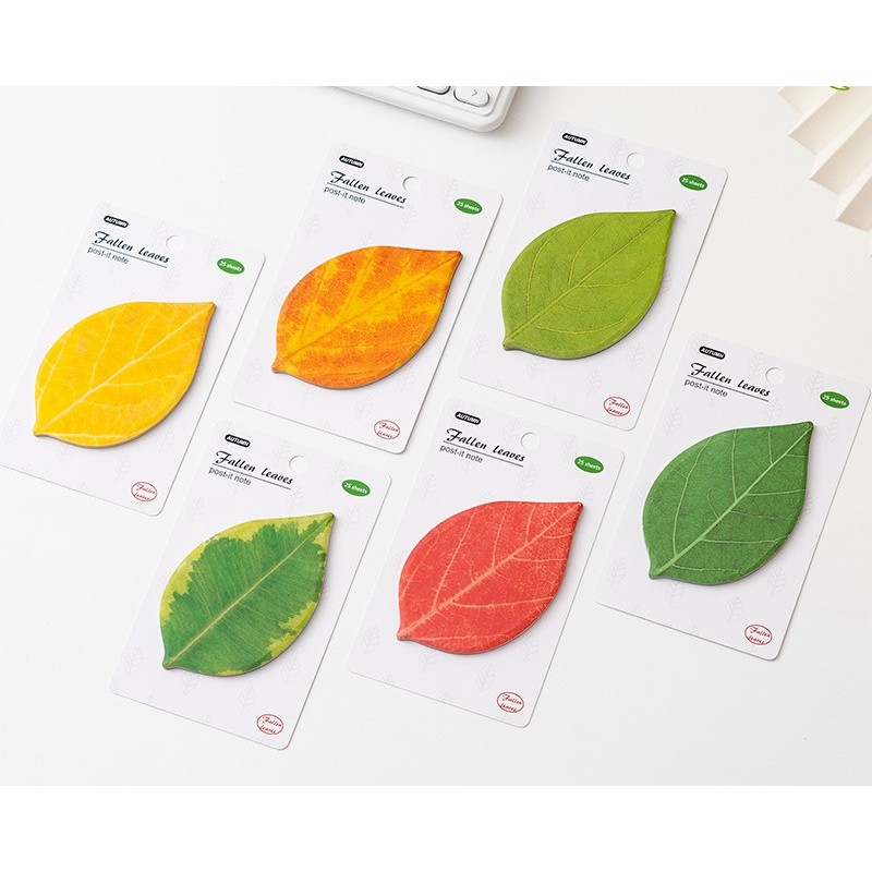 โพสต์อิท โพสต์อิทใบไม้ โพสต์อิทน่ารัก Post-it โพสต์-อิทรูปทรงใบไม้สไตล์มินิมอล (Ins style)