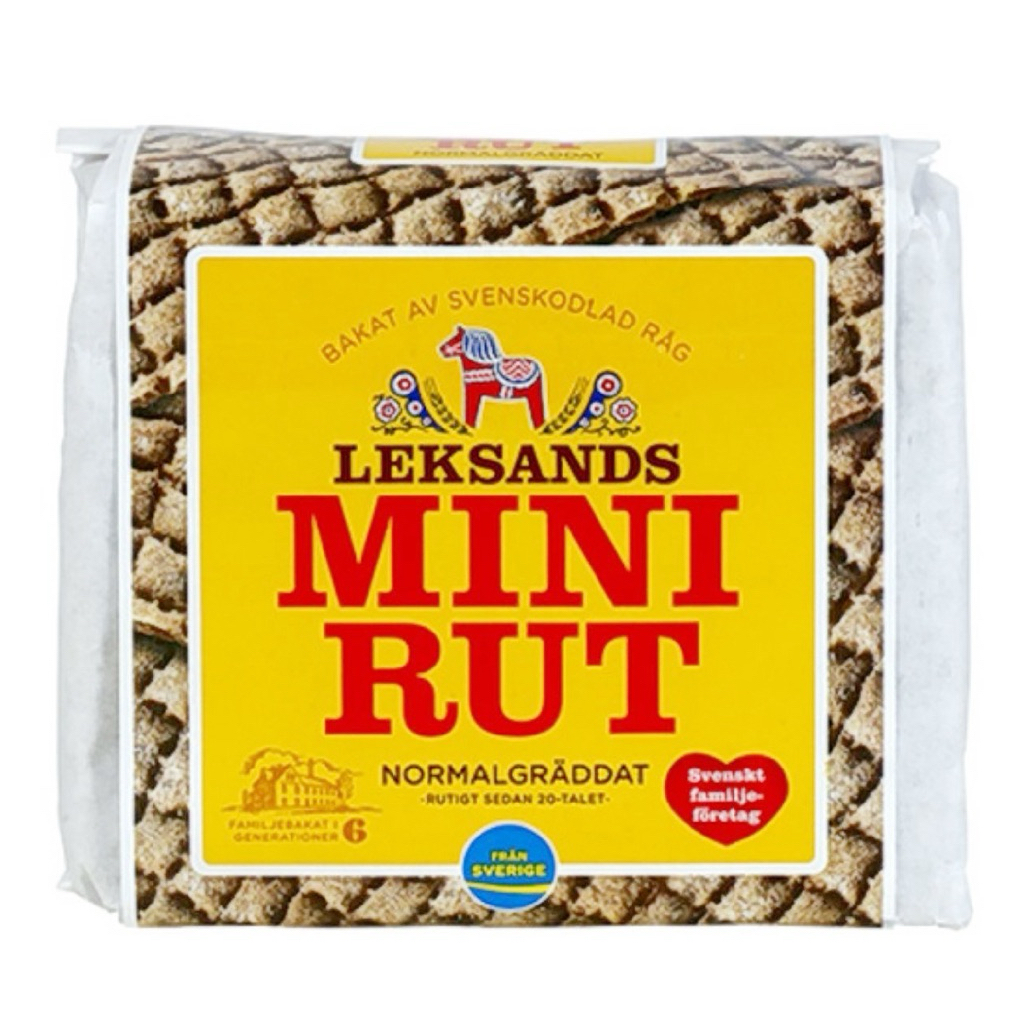 Leksands Knäcke Trekant Brungräddat / Toasted Rye Bread 200g/Leksands Mini Rut Normalgraddat 200g
