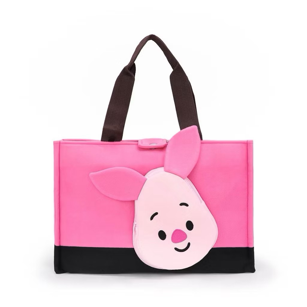 กระเป๋าสะพายข้างช็อปปี้ิง CUTIEs ใบใหญ่ Disney ลิขสิทธิ์แท้ กระเป๋าช็อปปิ้ง Cutie Piglet / Tigger
