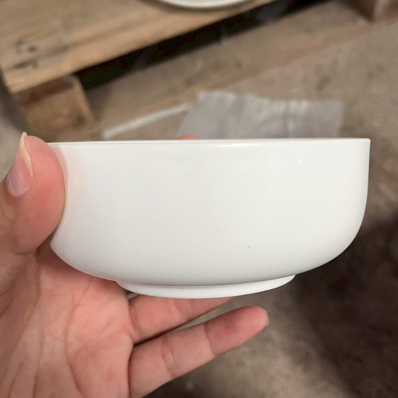 ถ้วยน้ำจิ้ม ถ้วยแบ่ง ขนาด 4.5 นิ้ว ถ้วยลายขาวด้าน ชามราคาถูก ทำจากเซรามิคเนื้อดี เข้าไมโครเวฟได้