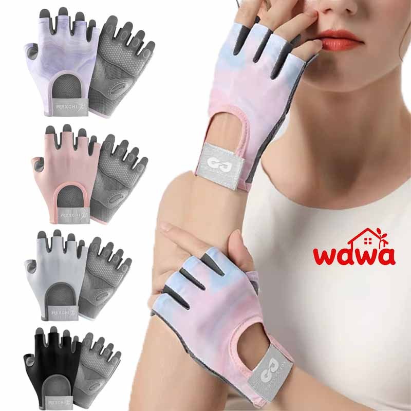 กีฬาถุงมือฟิตเนสผู้หญิง กันกระแทกรับน้ำหนักได้ดี เหมาะสำหรับ โยคะ ยกเวท ปั่นจักรยาน มอเตอร์ไซค์
