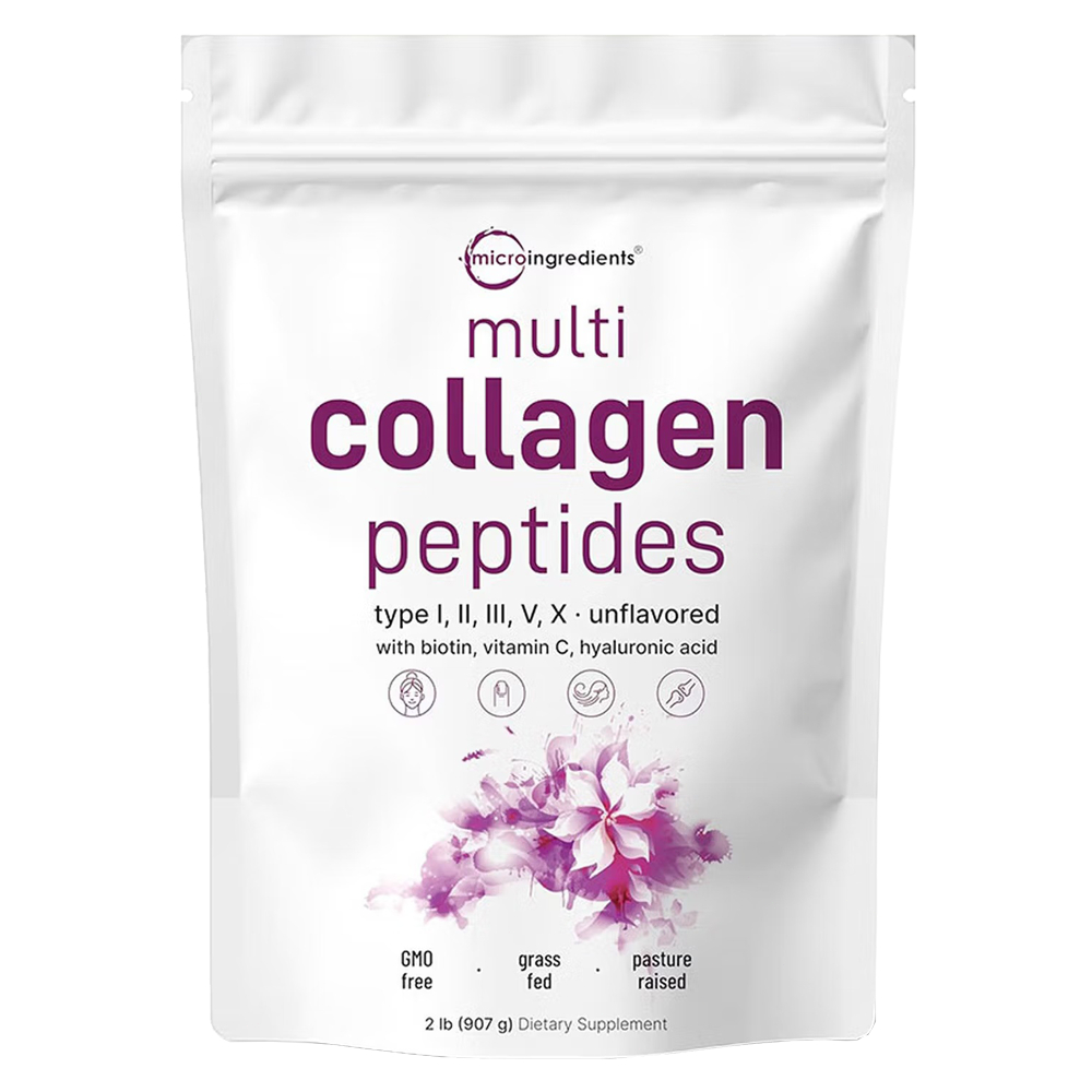 Multi Collagen Peptides ผง 2 ปอนด์ | คอลลาเจน 5 ประเภท I,II,III,V,X | บำรุงผิว ข้อต่อ ผม เล็บ | ผสมว