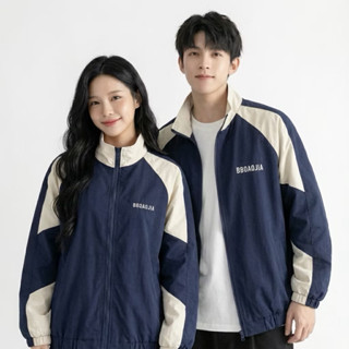 เสื้อแจ็คเก็ตผ้าร่ม แขนยาว ทรงหลวม Unisex สไตล์เกาหลี กันลม …