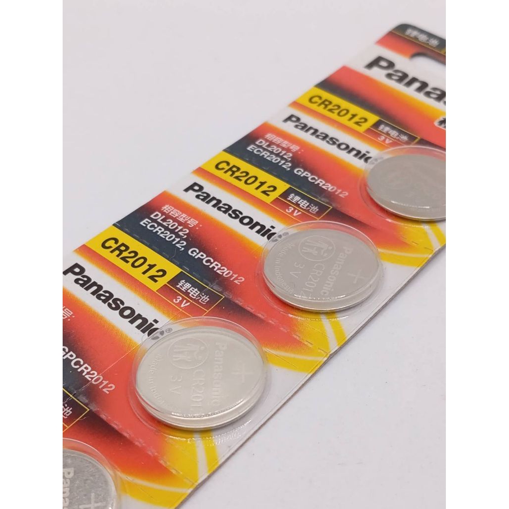 CR2012 ถ่านกระดุมลิเธียม (Lithium Coin Cell Battery) ขนาดเล็ก 3V Panasonic CR2012 สำหรับอุปกรณ์ต่างๆ จำนวน1ก้อน เเละ1แผง