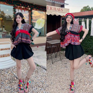 เสื้อดอย เสื้อคอวีกะเหรี่ยง เสื้อเด็กดอย  ผ้าฝ้าย  /สินค้าพร…