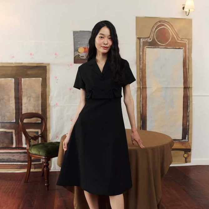 La Mignonne (XS-5XL) Luxe Eclipse Dress เดรสใส่ทำงานแบบยาวแนะนำต้องมีค่า ผ้าใส่สบายทรงสวยมาก