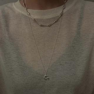 bamboo chain necklace สร้อยคอเงินแท้ ปรับความยาวได้