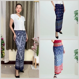 ผ้าถุงเย็บสำเร็จรูป ซิปข้าง มีตะขอ เอวตามไซส์ไม่ใส่ยางยืด มีไซส์ 25-36 ผ้าไทย ผ้าฝ้ายพิมพ์ลายไม่อัดกาว