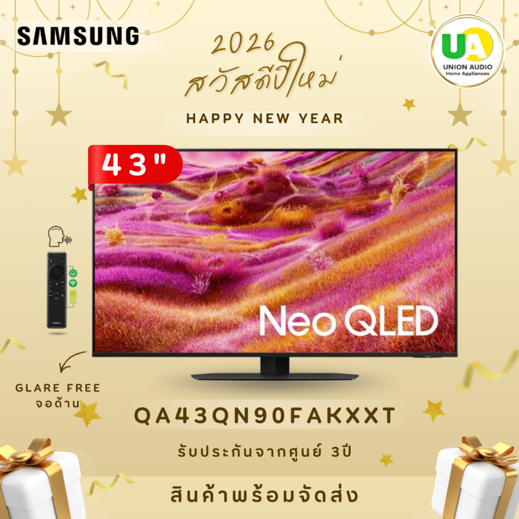 SAMSUNG [NEW2025] NeoQLED 43นิ้ว รุ่น QA43QN90FAKXXT 4K Tizen OS SMART AI TV Mini LED 43QN90F