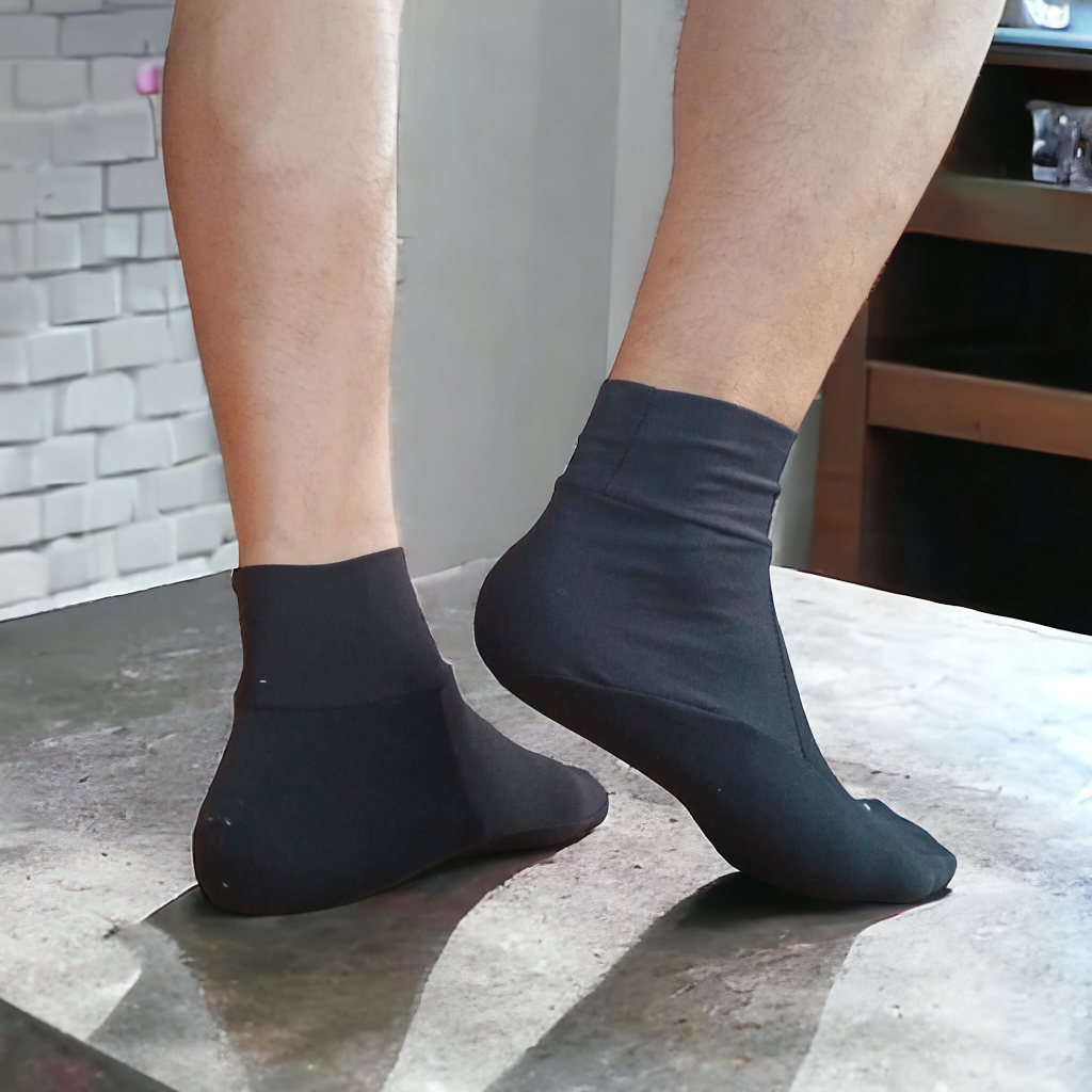 ถุงเท้าผ้ายืด คละลาย ข้อสั้น ใส่ลงนา กันหอย กันทาก ผ้ายืด ผ้าสเตย์ ใส่ดำนา ลุยโคลน ถุงเท้าตีนเป็ด ใส่กระชับ ฟรีไซส์สีสวย - รูปที่ 5