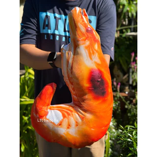 ตุ๊กตาปลาหมึกย่าง กุ้งเผา กุ้งต้ม ขนาด 50 cm. งาน3D รีดสกรีนสีสวยสดใสเหมือนจริงมากแม่