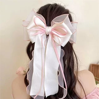 COD-ในไทย💖กิ๊บติดผมใหญ่ ริบบิ้นโบว์ หวาน สไตล์เกาหลี คุณภาพสูง เครื่องประดับผมแฟชั่น สําหรับนักเรียนหญิง-Kri