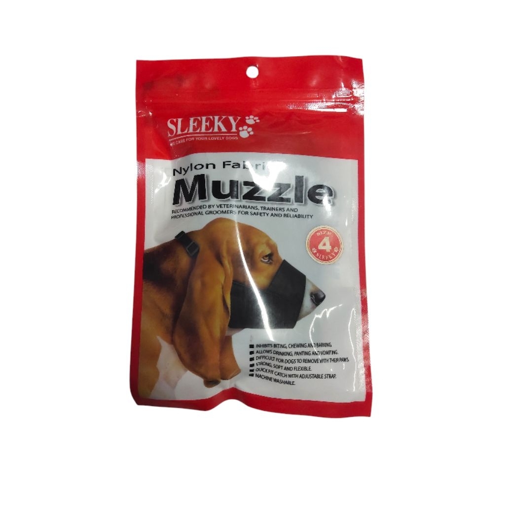 SLEEKY ตะกร้อไนล่อนครอบปากสุนัข เบอร์ 4 (รอบปาก9-10ซม.)