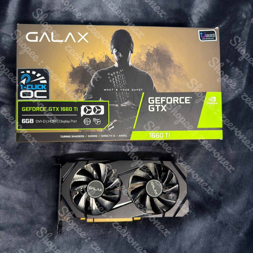 GALAX GTX1660TI [1-CLICK OC] 6GB GDDR6 VGA การ์ดแสดงผล กราฟิกการ์ด การ์ดจอ มือสอง