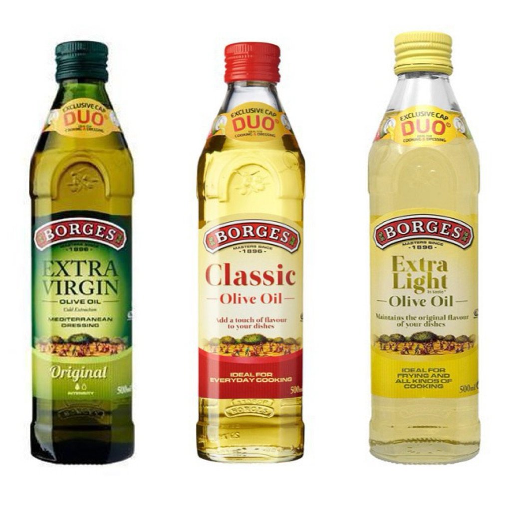 East Borges olive oil 500 ml. Extra virgin/ classic / extra light น้ำมันมะกอก ขวดแก้ว นำเข้า 3สูตร