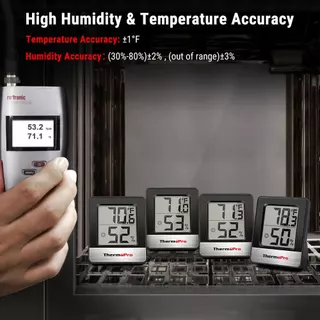 ThermoPro Digital Thermometer, Hygrometer, Humidity meter รุ่น TP-49 เครื่องวัดอุณหภูมิ และความชื้นแบบดิจิตอล